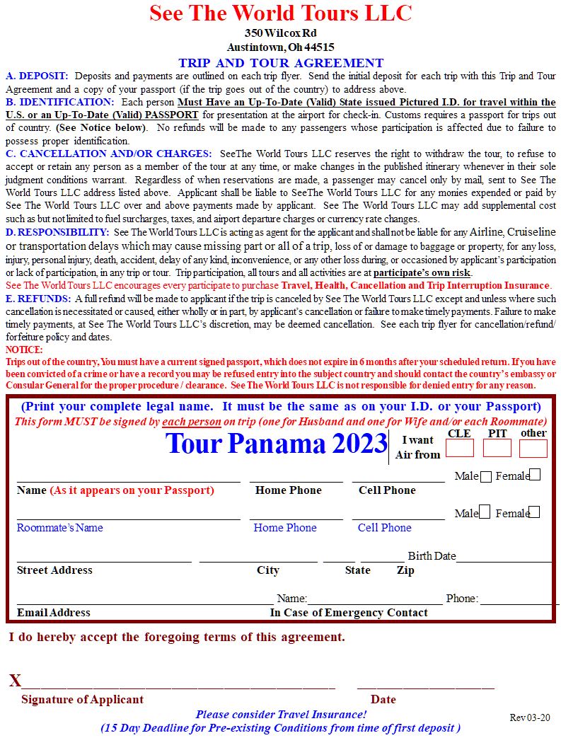 panama travel entry form